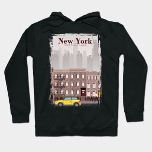 New York City Travel Poster in a Minimal Retro Style Hoodie